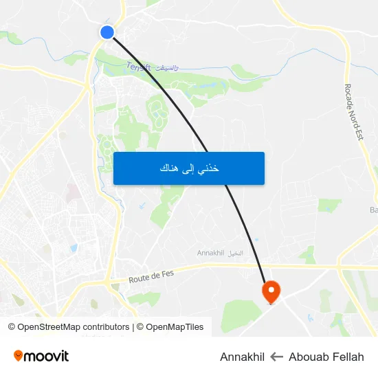 Abouab Fellah to Annakhil map