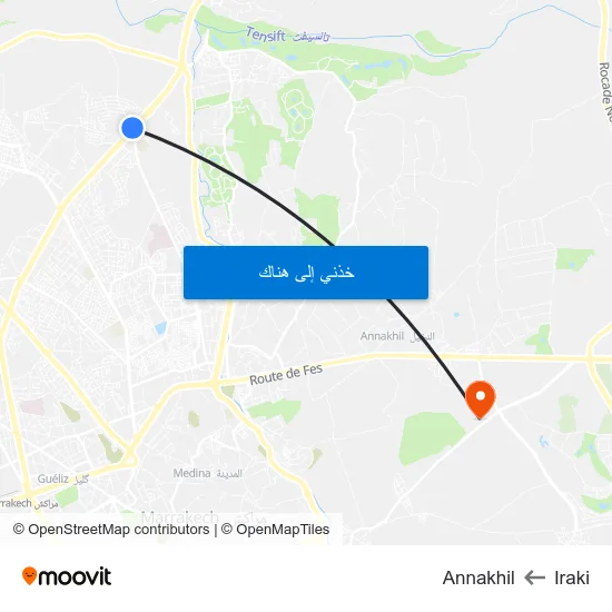 Iraki to Annakhil map