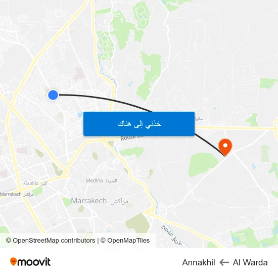 Al Warda to Annakhil map