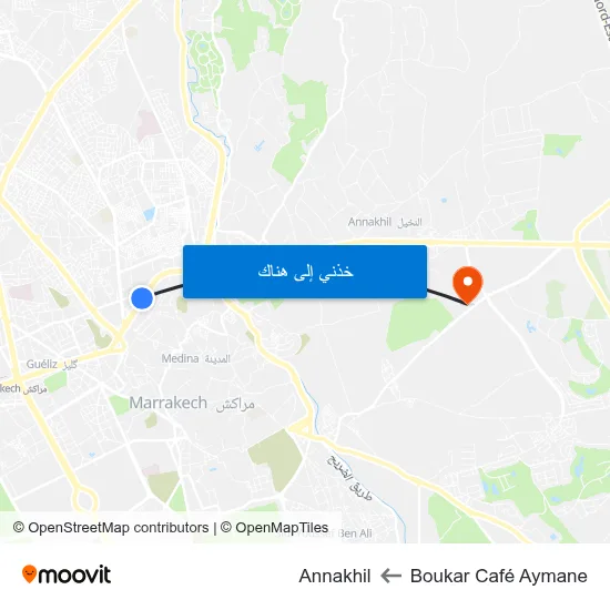 Boukar Café Aymane to Annakhil map