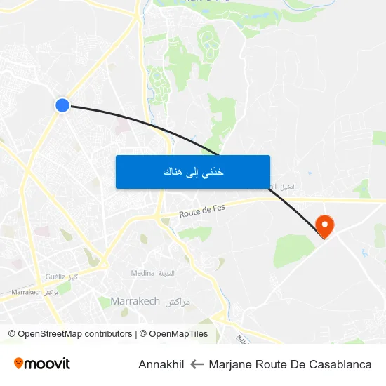 Marjane Route De Casablanca to Annakhil map