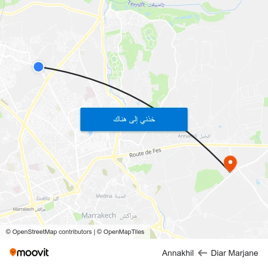 Diar Marjane to Annakhil map