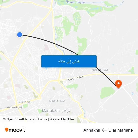 Diar Marjane to Annakhil map