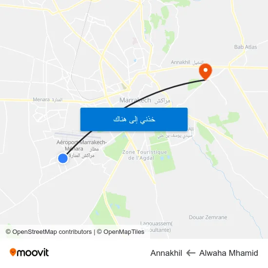 Alwaha Mhamid to Annakhil map