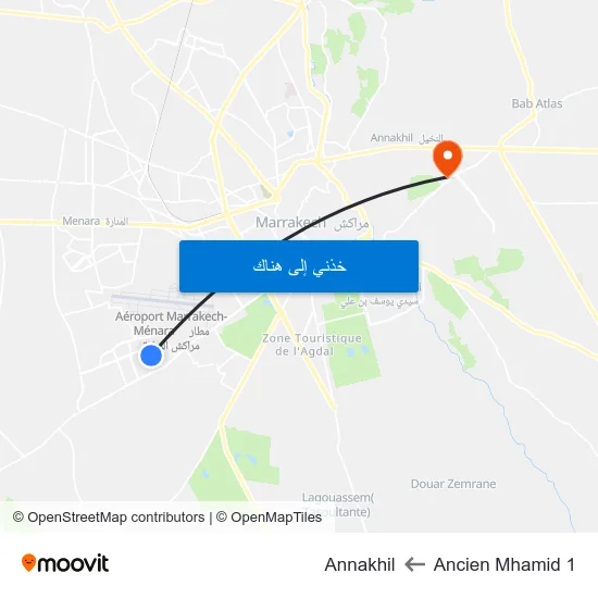 Ancien Mhamid 1 to Annakhil map