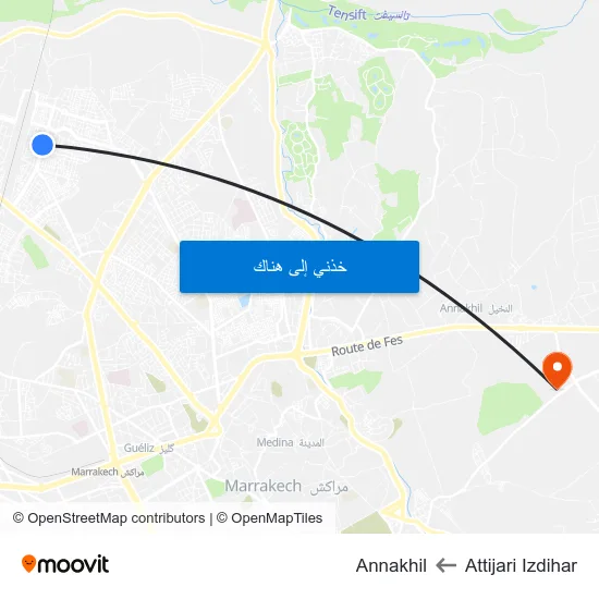 Attijari Izdihar to Annakhil map