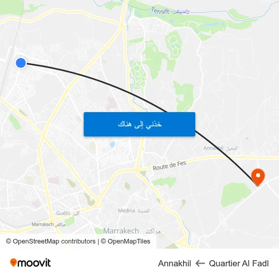 Quartier Al Fadl to Annakhil map