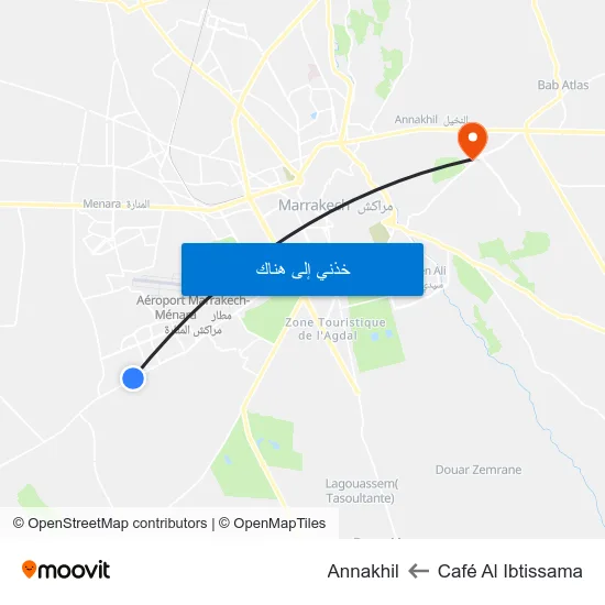 Café Al Ibtissama to Annakhil map