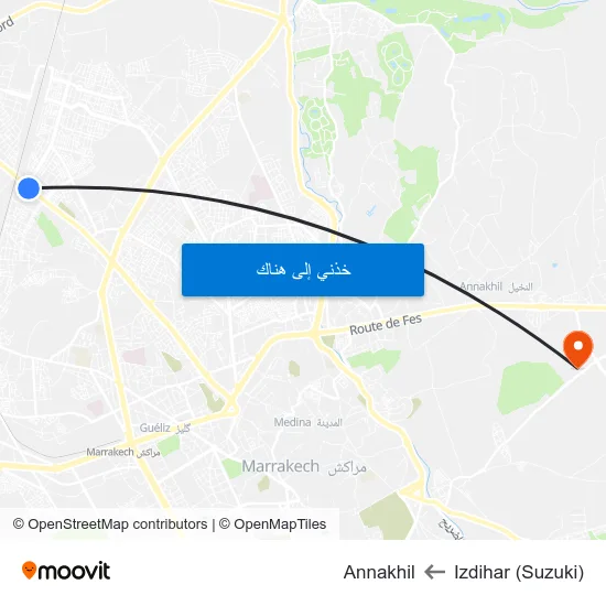 Izdihar (Suzuki) to Annakhil map