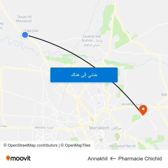 Pharmacie Chichid to Annakhil map