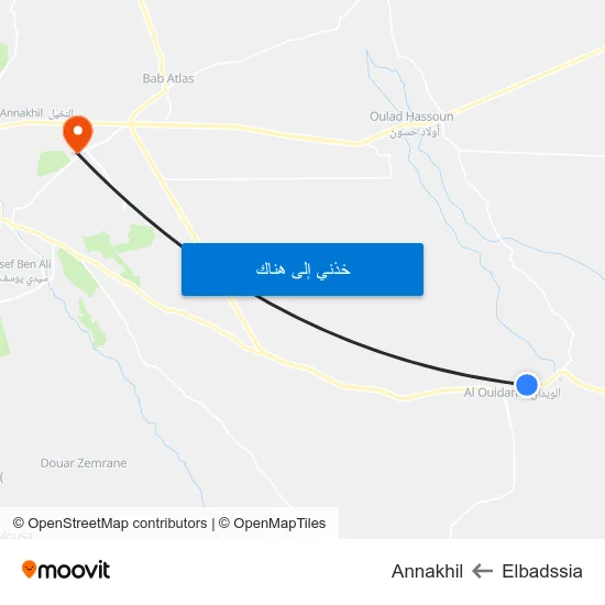 Elbadssia to Annakhil map