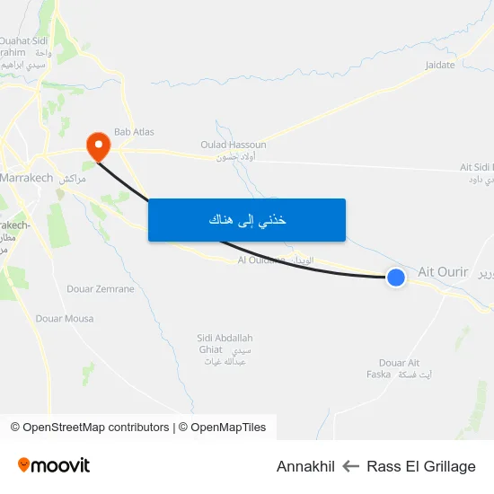 Rass El Grillage to Annakhil map