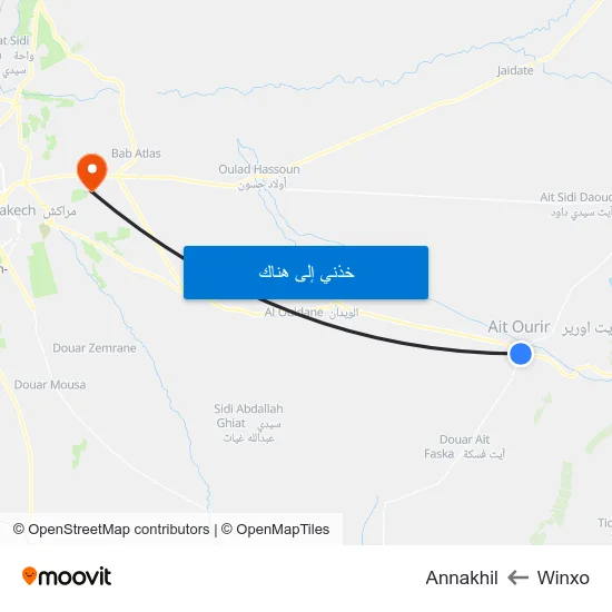 Winxo to Annakhil map