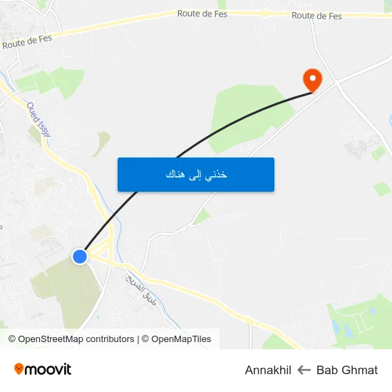 Bab Ghmat to Annakhil map