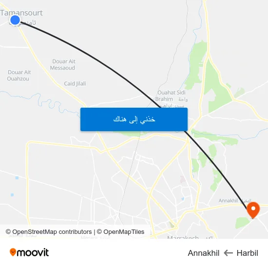 Harbil to Annakhil map