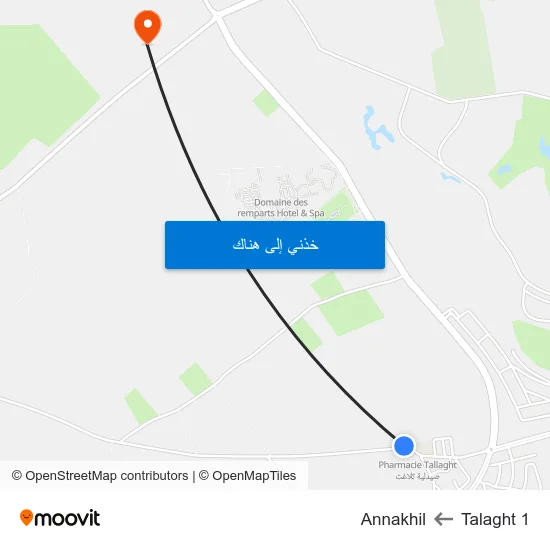 Talaght 1 to Annakhil map