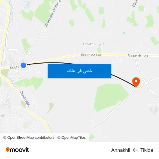 Tikida to Annakhil map