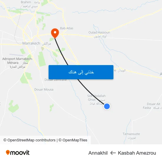 Kasbah Amezrou to Annakhil map