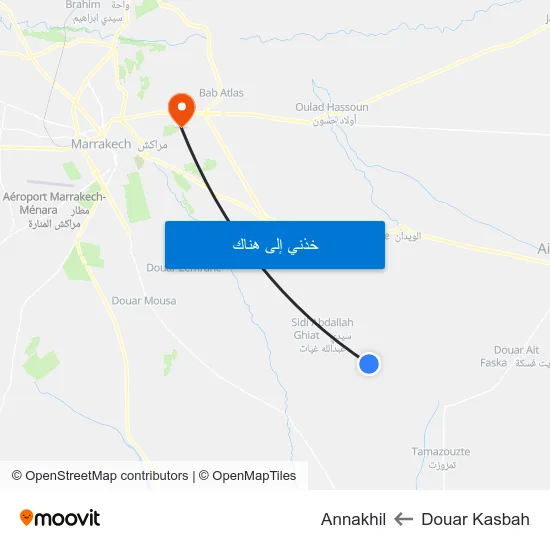 Douar Kasbah to Annakhil map