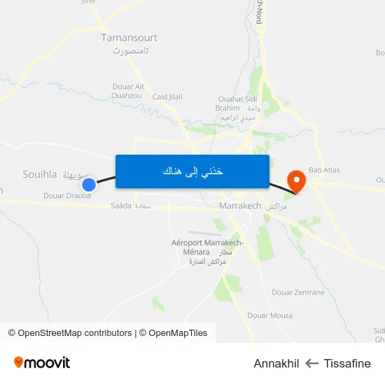 Tissafine to Annakhil map