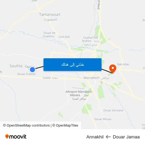 Douar Jamaa to Annakhil map