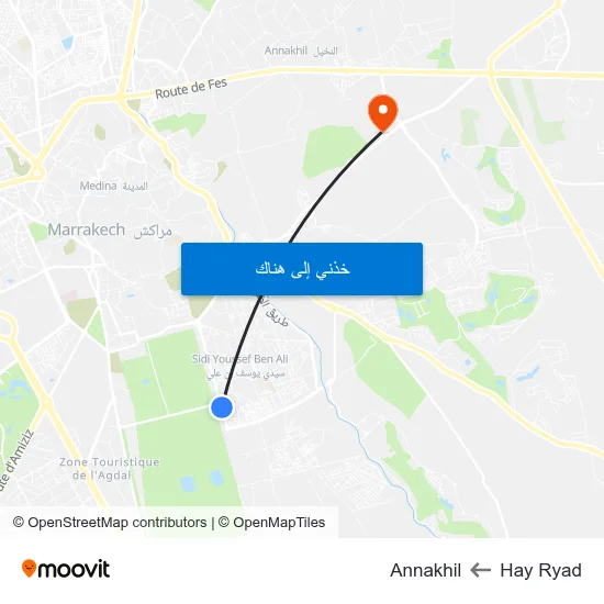 Hay Ryad to Annakhil map