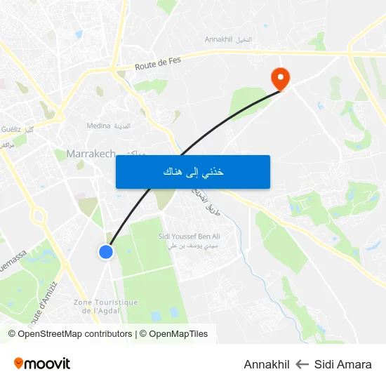 Sidi Amara to Annakhil map