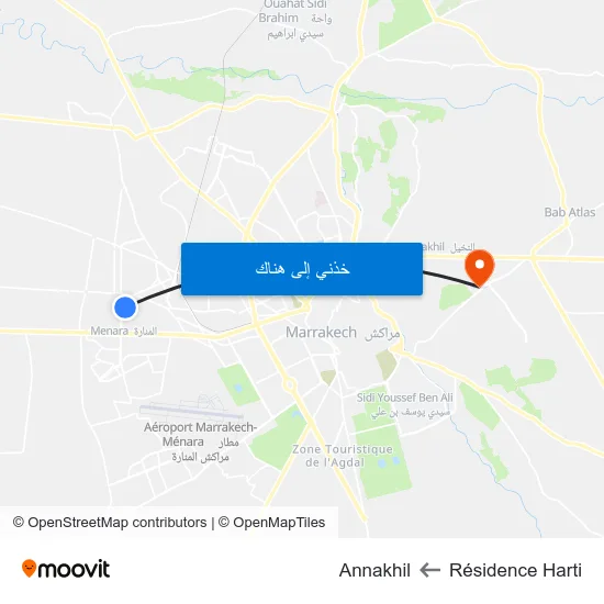 Résidence Harti to Annakhil map