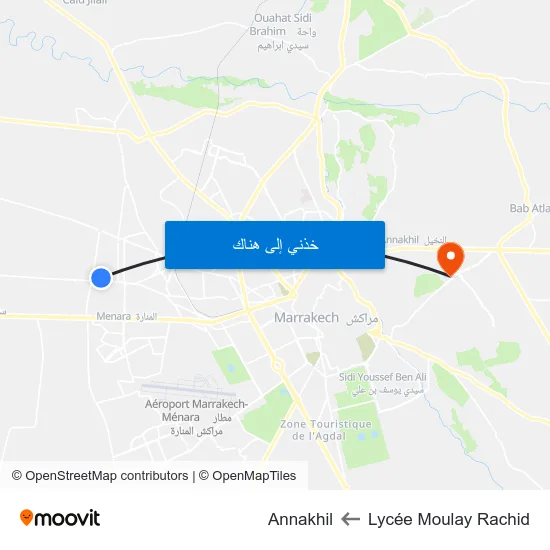 Lycée Moulay Rachid to Annakhil map