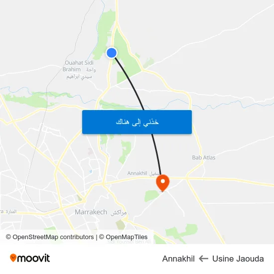 Usine Jaouda to Annakhil map