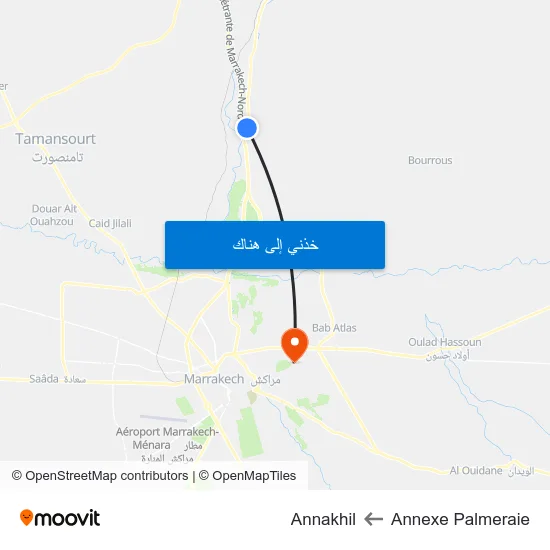 Annexe Palmeraie to Annakhil map