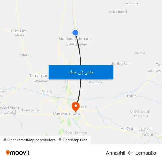 Lemaatla to Annakhil map