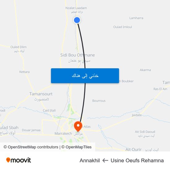 Usine Oeufs Rehamna to Annakhil map