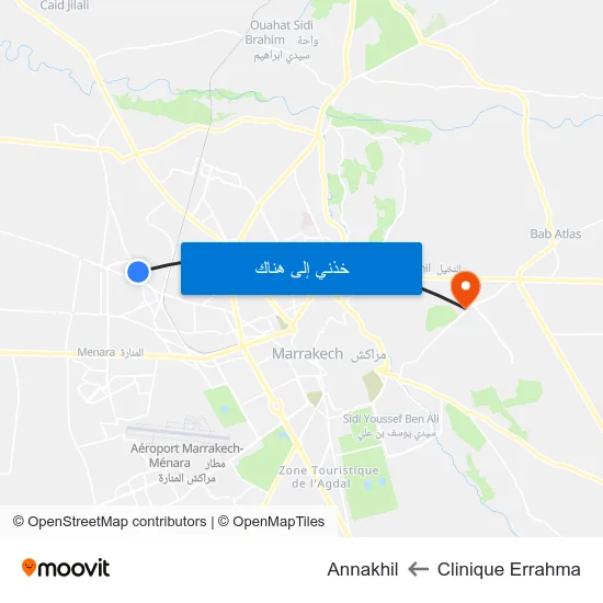 Clinique Errahma to Annakhil map