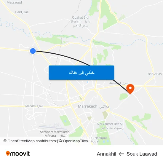 Souk Laawad to Annakhil map