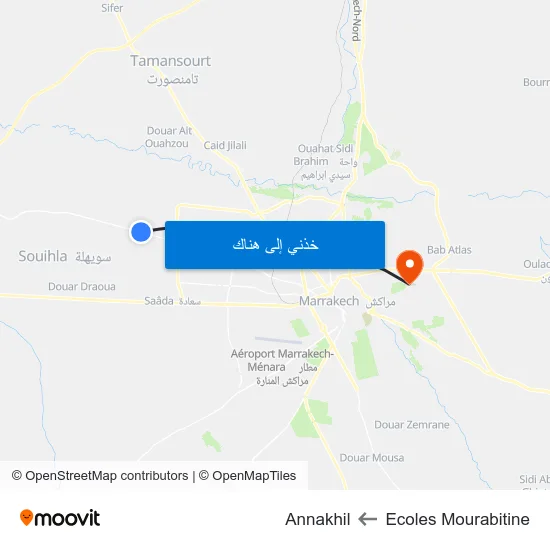 Ecoles Mourabitine to Annakhil map
