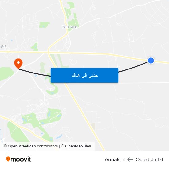 Ouled Jallal to Annakhil map