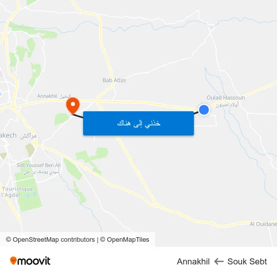 Souk Sebt to Annakhil map