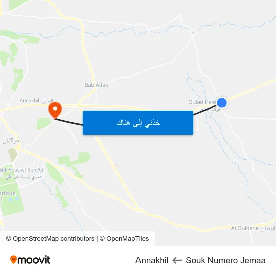 Souk Numero Jemaa to Annakhil map