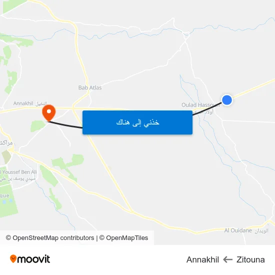 Zitouna to Annakhil map