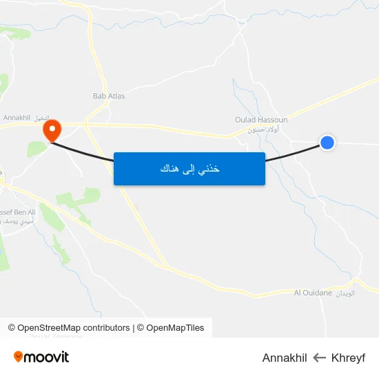 Khreyf to Annakhil map