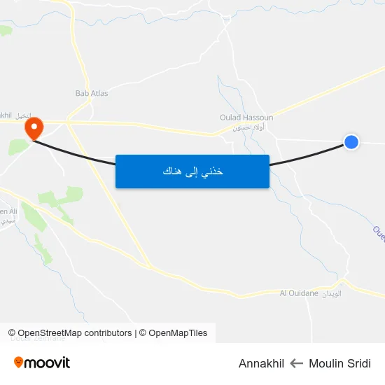 Moulin Sridi to Annakhil map
