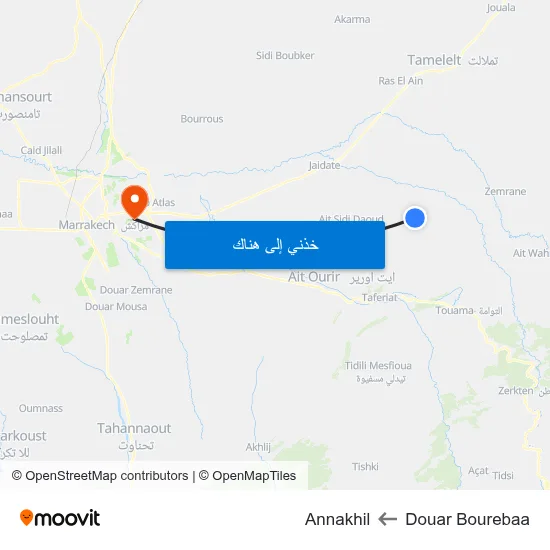 Douar Bourebaa to Annakhil map