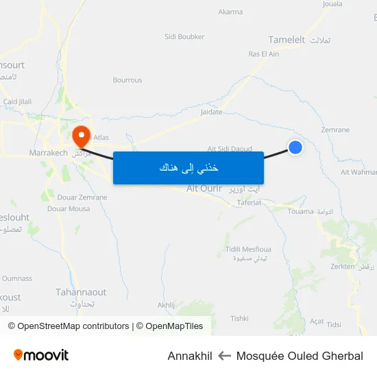 Mosquée Ouled Gherbal to Annakhil map