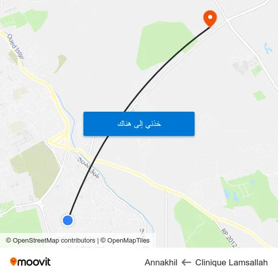 Clinique Lamsallah to Annakhil map
