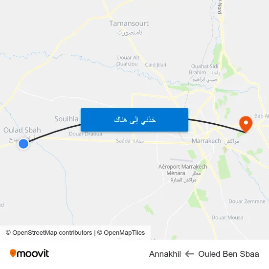 Ouled Ben Sbaa to Annakhil map