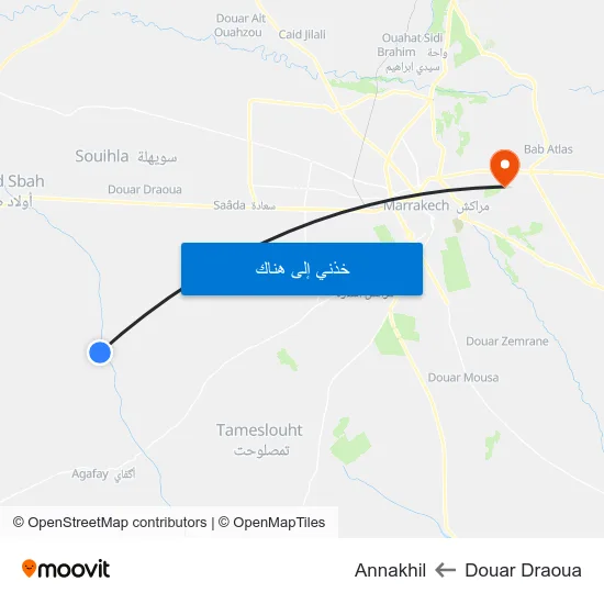 Douar Draoua to Annakhil map
