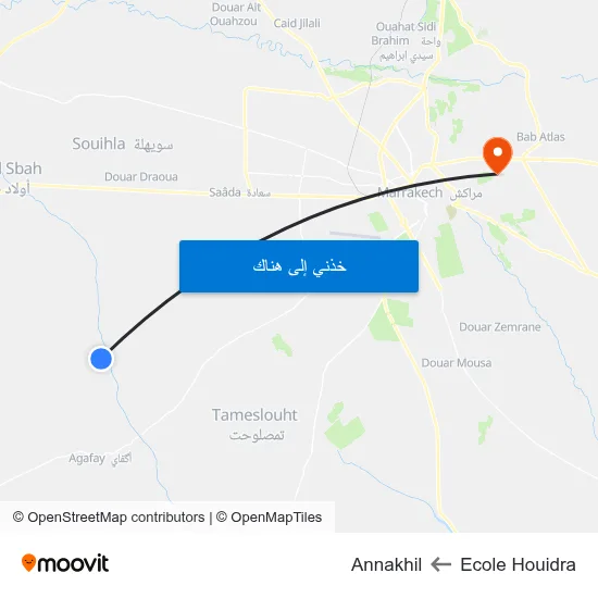 Ecole Houidra to Annakhil map