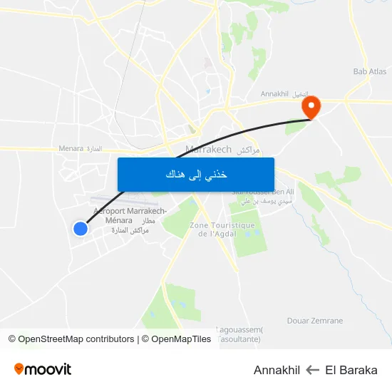 El Baraka to Annakhil map