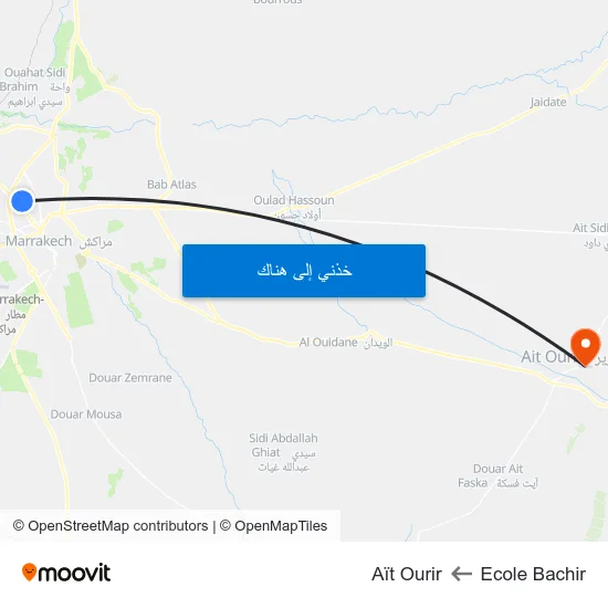 Ecole Bachir to Aït Ourir map